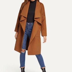 CHIC 💋 Chestnut Pocket Front Waterfall Jacket